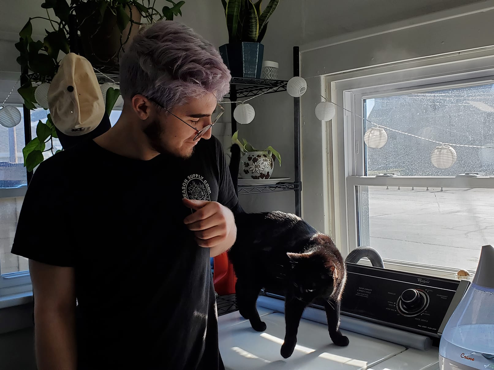 A picture of myself and our cat!